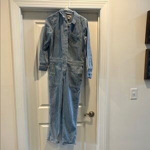 Blue Striped corduroy Jumpsuit